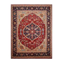 10x14 Hand Knotted 100% Wool Serapi Traditional Oriental Area Rug Orange, Beige Color