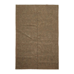 6x9 Hand Knotted French Aubusson Savonnerie 100% Wool Asmara Traditional Oriental Area Rug Tone on Tone Olive, Color