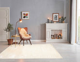 Elinor 5x7 Hand Tufted Hand Made Wool and Bamboo Modern & Contemporary Oriental Area Rug Tone On Tone, Ivory Color