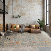 Abrahams 8x10 Hand Knotted Muted Turkish Oushak 100% Wool Traditional Oriental Area Rug Gray,Aqua Color