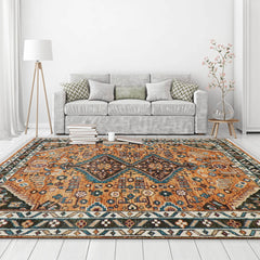 8x10 Hand Knotted Turkish Oushak 100% Wool Transitional Oriental Area Rug Burnt Orange, Beige Color