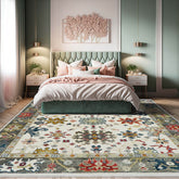 8x10 Hand Knotted Turkish Oushak 100% Wool Arts & Crafts Oriental Area Rug Ivory, Gray Color