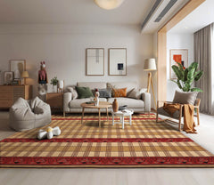 Koepke 5x7 Hand Knotted Flatweave Kilim 100% Wool Traditional Oriental Area Rug Light Gold, Brown Color