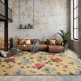 8x10 Hand Knotted Tibetan 100% Wool Transitional Oriental Area Rug Pistacchio, Rust Color