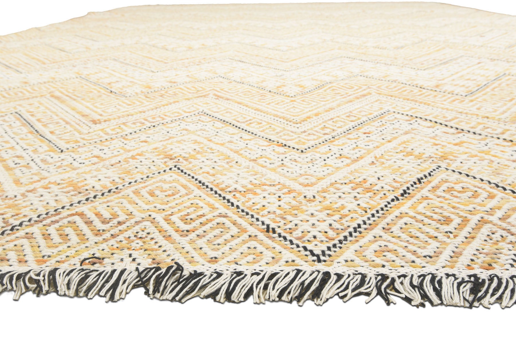 Multi Size Mustard yellow Ivory Beige Color Hand Woven  Wool Modern & Contemporary Oriental Rug