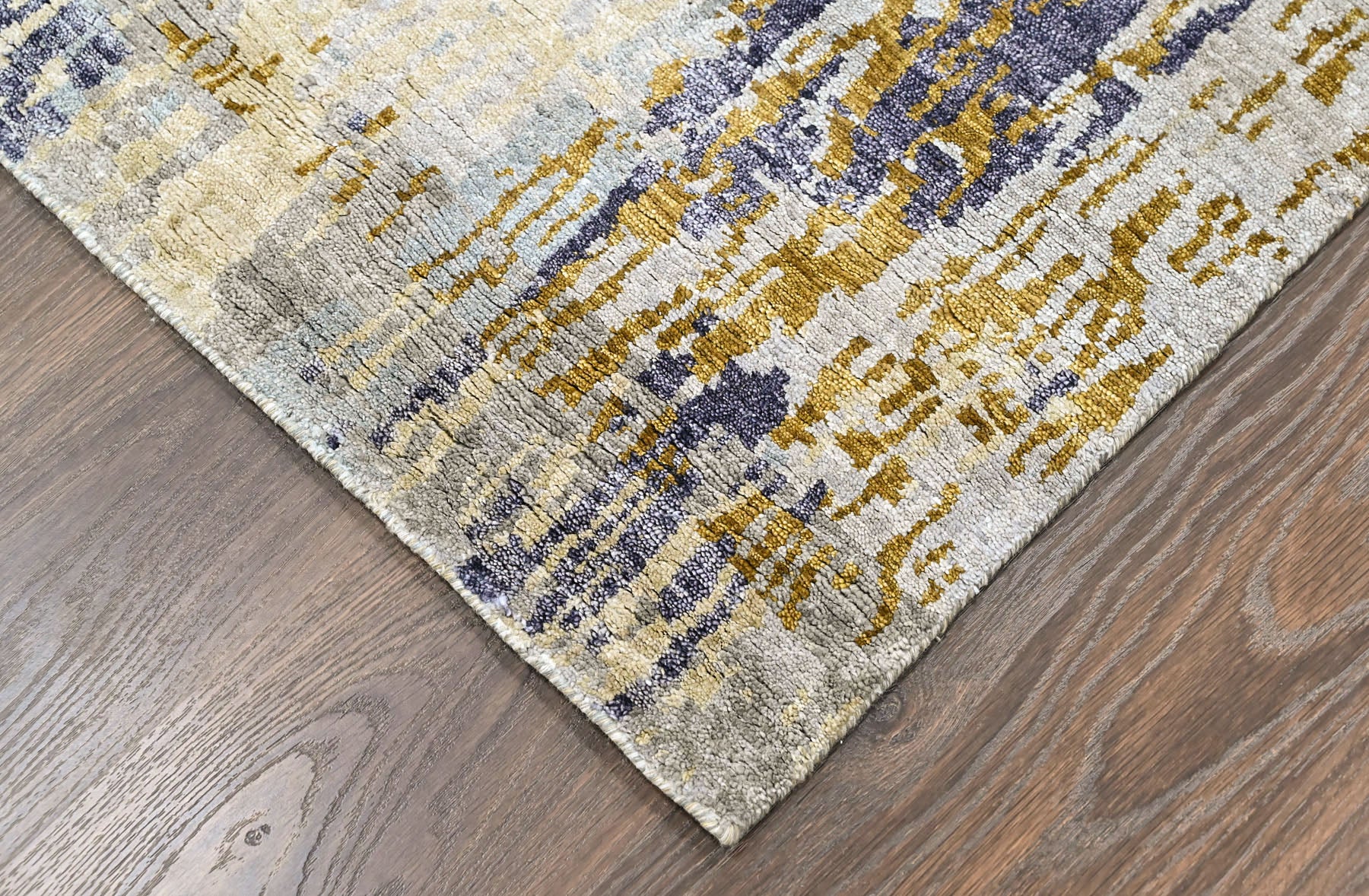 Blue 2'5''x9'8'' Tibetan Sherpa Hand Knotted Wool Oriental Area Rug