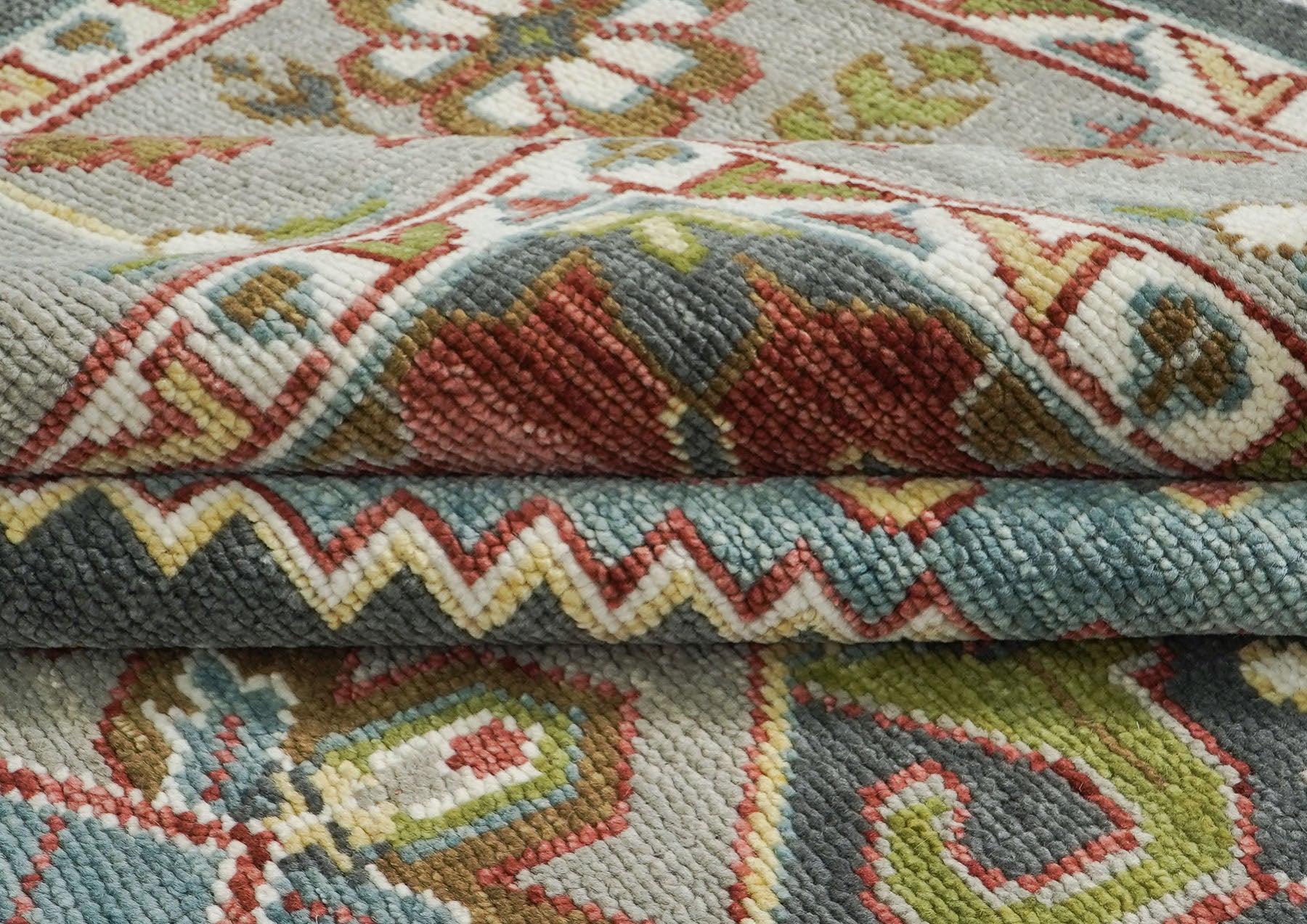 10x14 Gray, Slate, Aqua Color Hand Knotted Oushak Wool  Oriental Rug