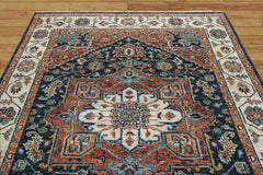 Ermino LoomBloom Multi Size Traditional Oushak Wool Oriental Area Rug in Navy