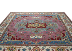 12x15 Pink, Ivory, Red Color Hand Knotted Oushak Wool  Oriental Rug