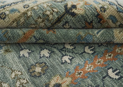 12x15 Seledon, Beige, Green Color Hand Knotted Oushak Wool Transitional Oriental Rug