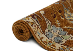 Mocha Ivory 9x12 Oushak Arts & Crafts Hand Knotted Wool Oriental Area Rug