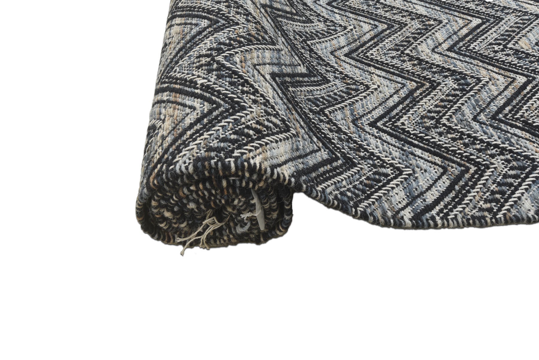 Multi Size Black Slate Gray Ivory Color Hand Woven  Wool Modern & Contemporary Oriental Rug