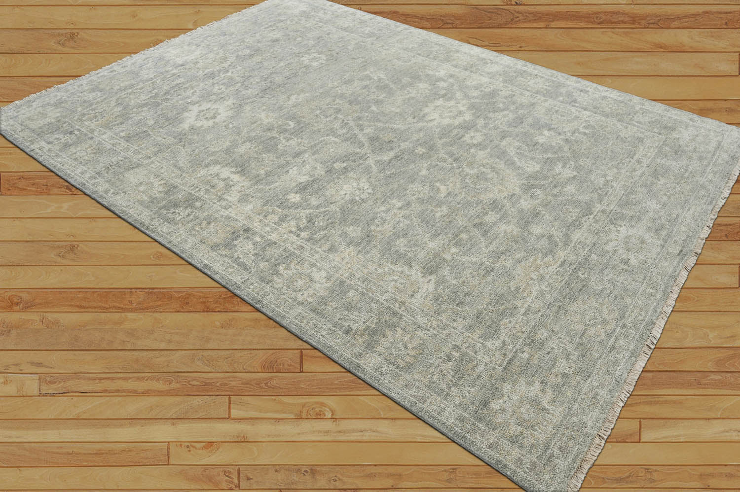 8x10 Moss, Beige, Gray Color Hand Knotted Oushak Wool Traditional Oriental Rug