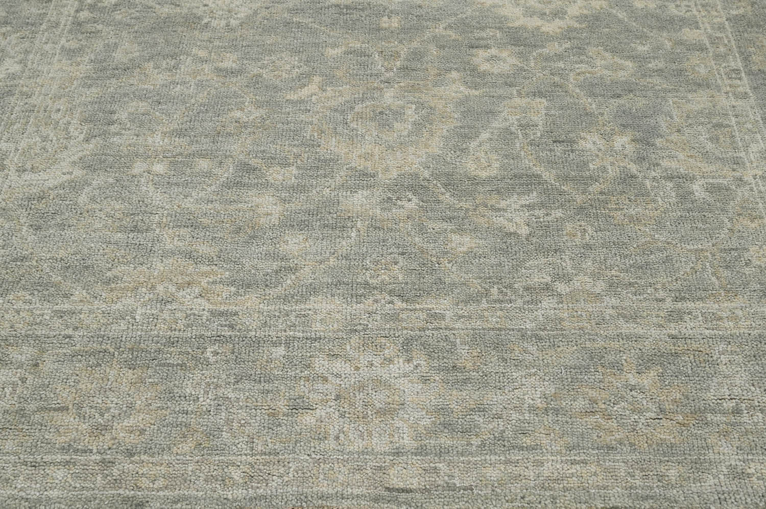 8x10 Moss, Beige, Gray Color Hand Knotted Oushak Wool Traditional Oriental Rug