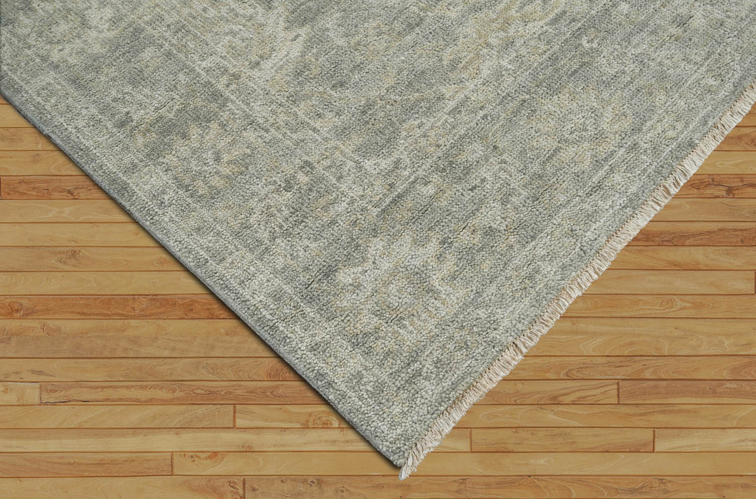 8x10 Moss, Beige, Gray Color Hand Knotted Oushak Wool Traditional Oriental Rug