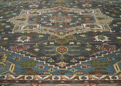 12x15 Slate, Gray, Ivory Color Hand Knotted Oushak Wool  Oriental Rug