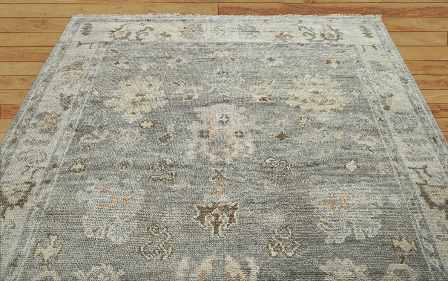 8x10 Gray, Beige, Muted Earth Tones Color Hand Knotted Oushak Wool Traditional Oriental Rug