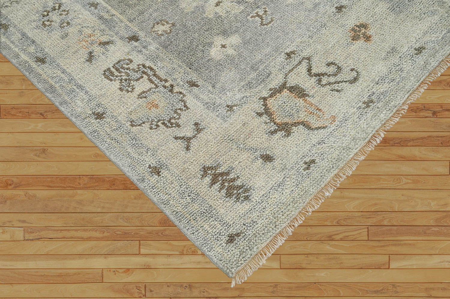 8x10 Gray, Beige, Muted Earth Tones Color Hand Knotted Oushak Wool Traditional Oriental Rug