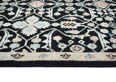 12x15 Black, Beige, Rose Color Hand Knotted Oushak Wool Transitional Oriental Rug