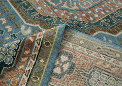 12x15 Blue, Rust, Green Color Hand Knotted Oushak Wool Traditional Oriental Rug