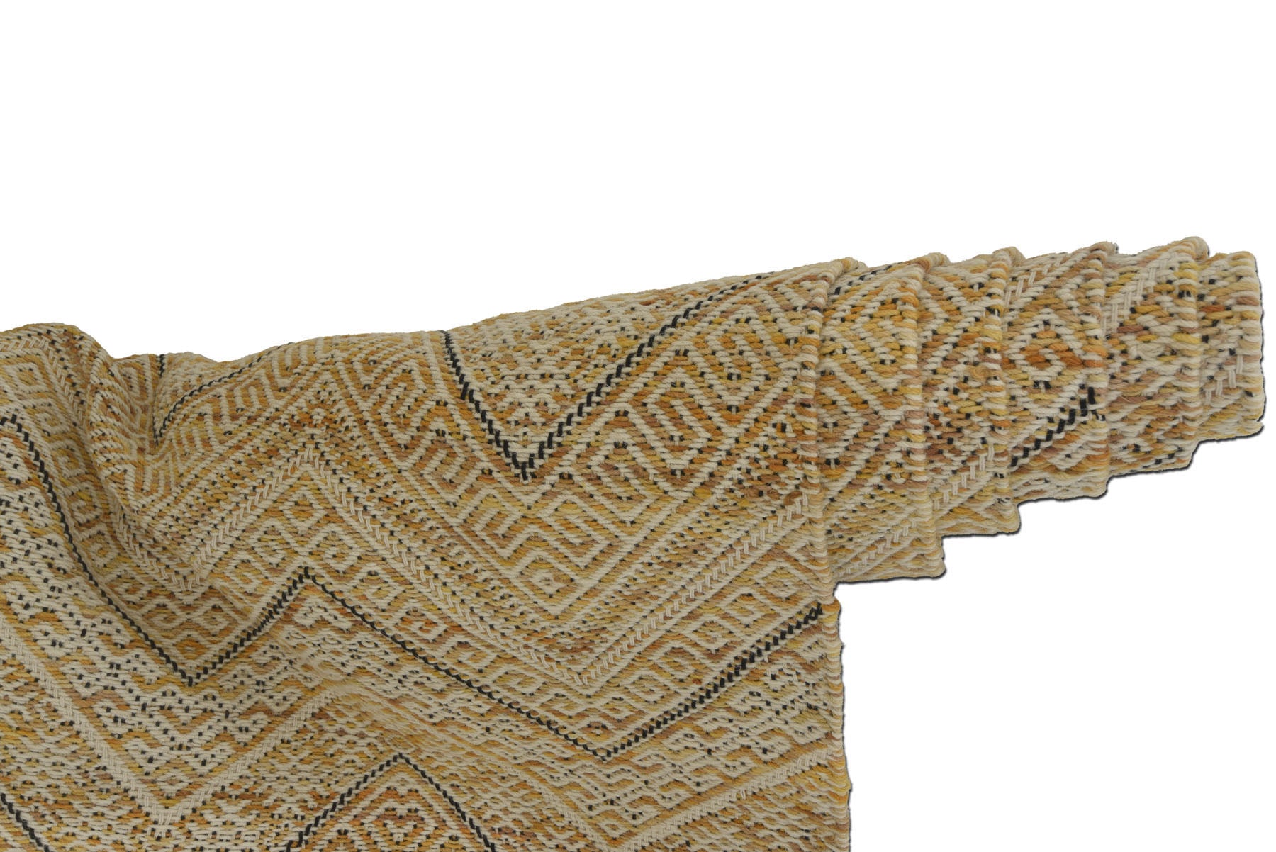 Multi Size Mustard yellow Ivory Beige Color Hand Woven  Wool Modern & Contemporary Oriental Rug