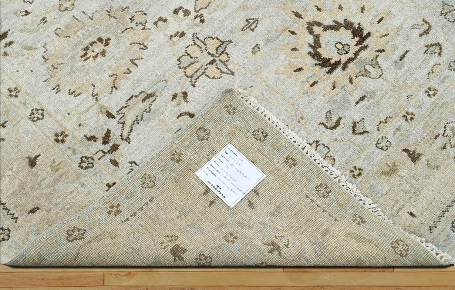 6x9 Gray, Beige, Taupe Brown Color Hand Knotted Oushak Wool Traditional Oriental Rug