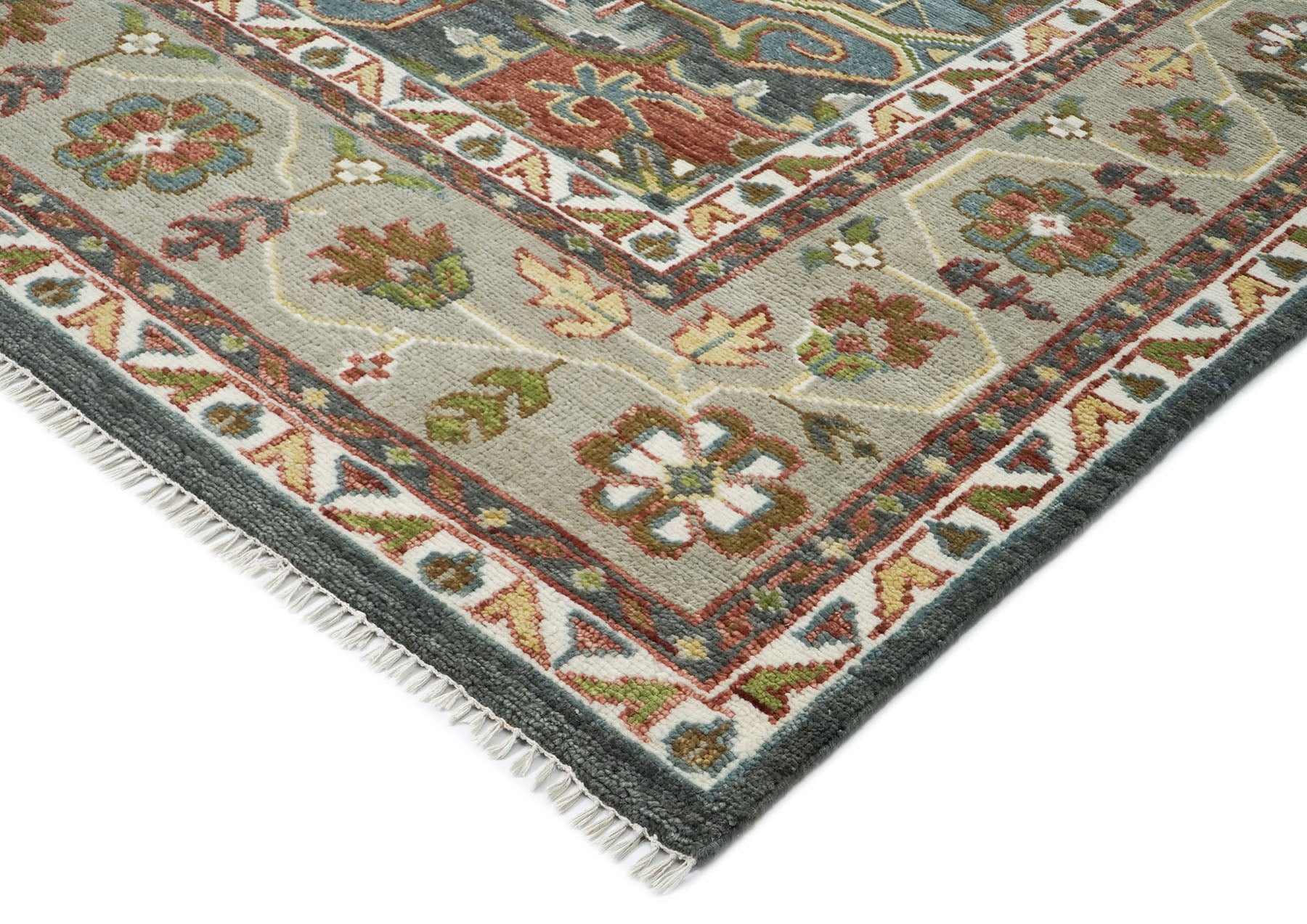 12x15 Slate, Gray, Blue Color Hand Knotted Oushak Wool  Oriental Rug