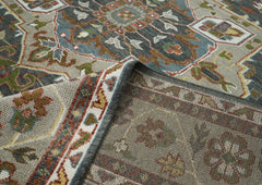12x15 Slate, Gray, Blue Color Hand Knotted Oushak Wool  Oriental Rug