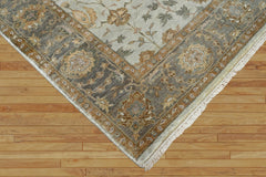 6x9 Gray, Gold, Brown Color Hand Knotted Oushak Wool Traditional Oriental Rug