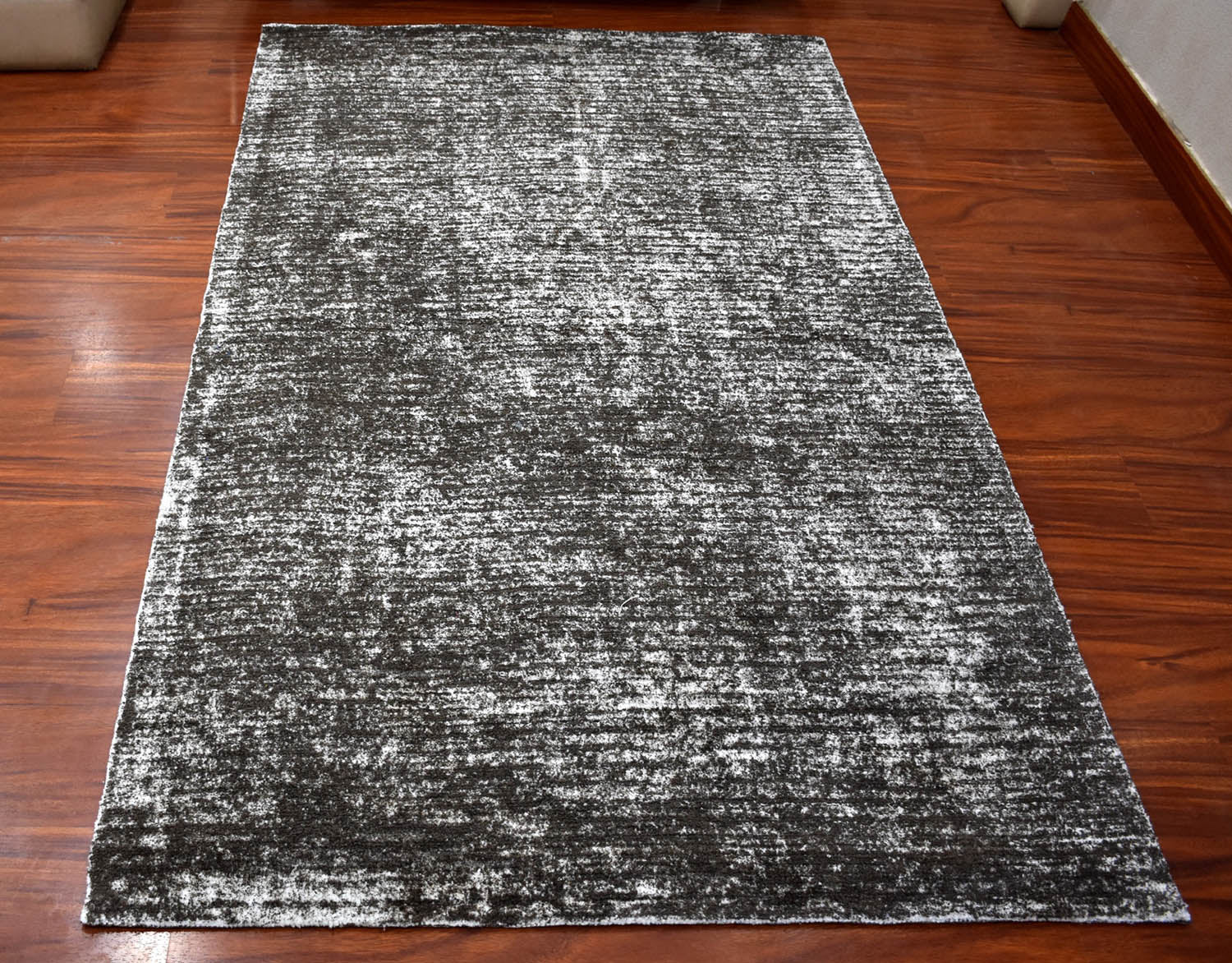 Multi Size Dark Chocolate White Color Hand Woven All-Over Polyester Modern Oriental Rug