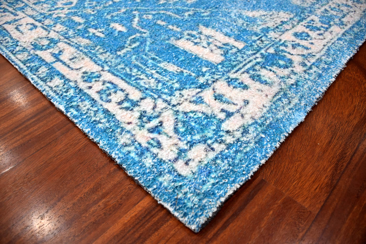 Multi Size Blue White Color Hand Woven Oriental Polyester Modern Oriental Rug
