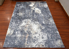 Multi Size Gray White Color Hand Woven All-Over Polyester Traditional Oriental Rug