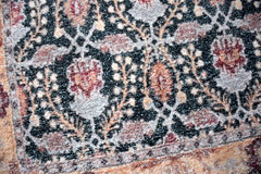 Multi Size Charcoal Peach Color Hand Woven All-Over Polyester Arts And Crafts Oriental Rug