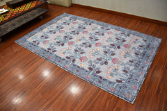Multi Size Gray Blue Gold Color Hand Woven All-Over Polyester Arts And Crafts Oriental Rug