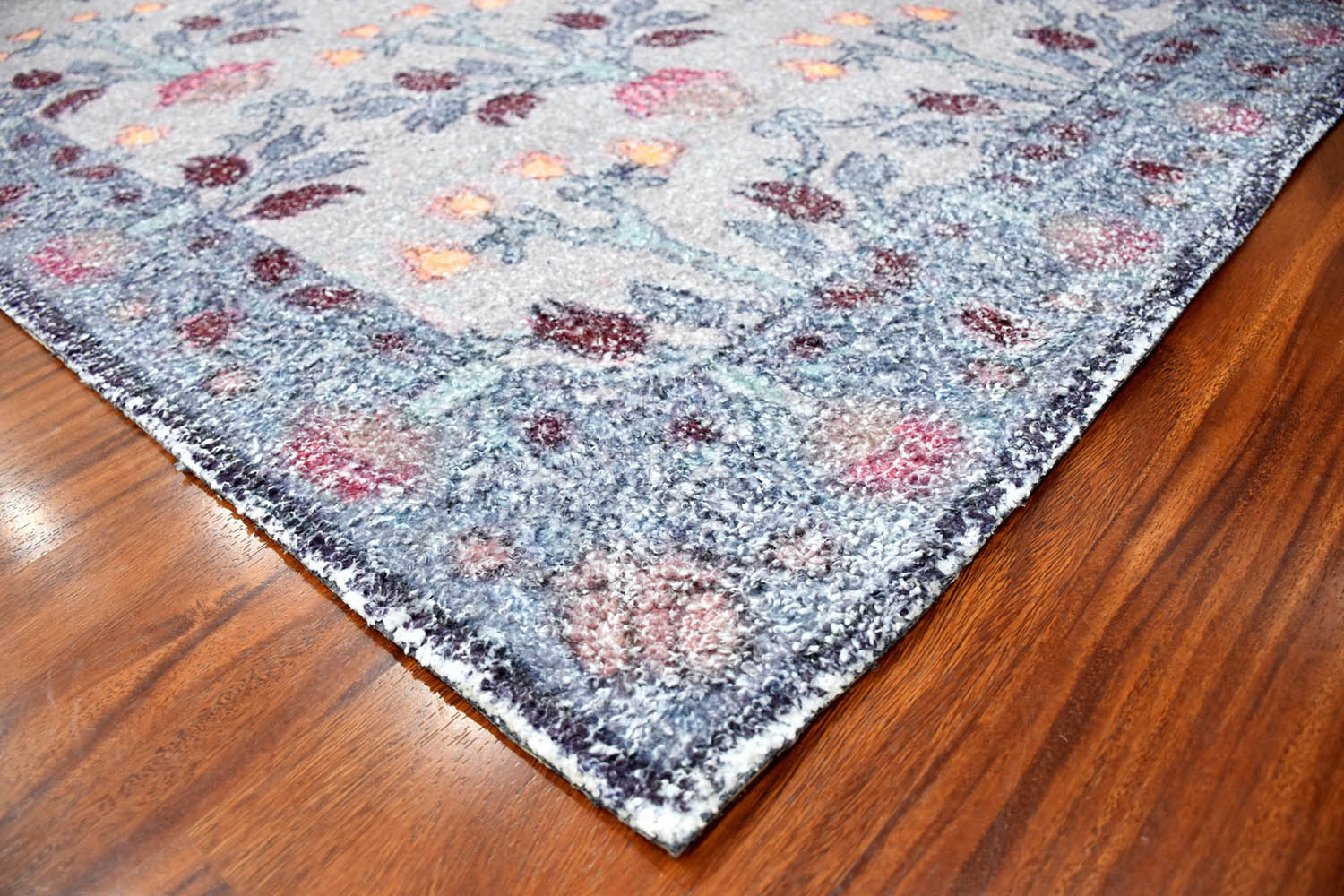 Multi Size Gray Blue Gold Color Hand Woven All-Over Polyester Arts And Crafts Oriental Rug