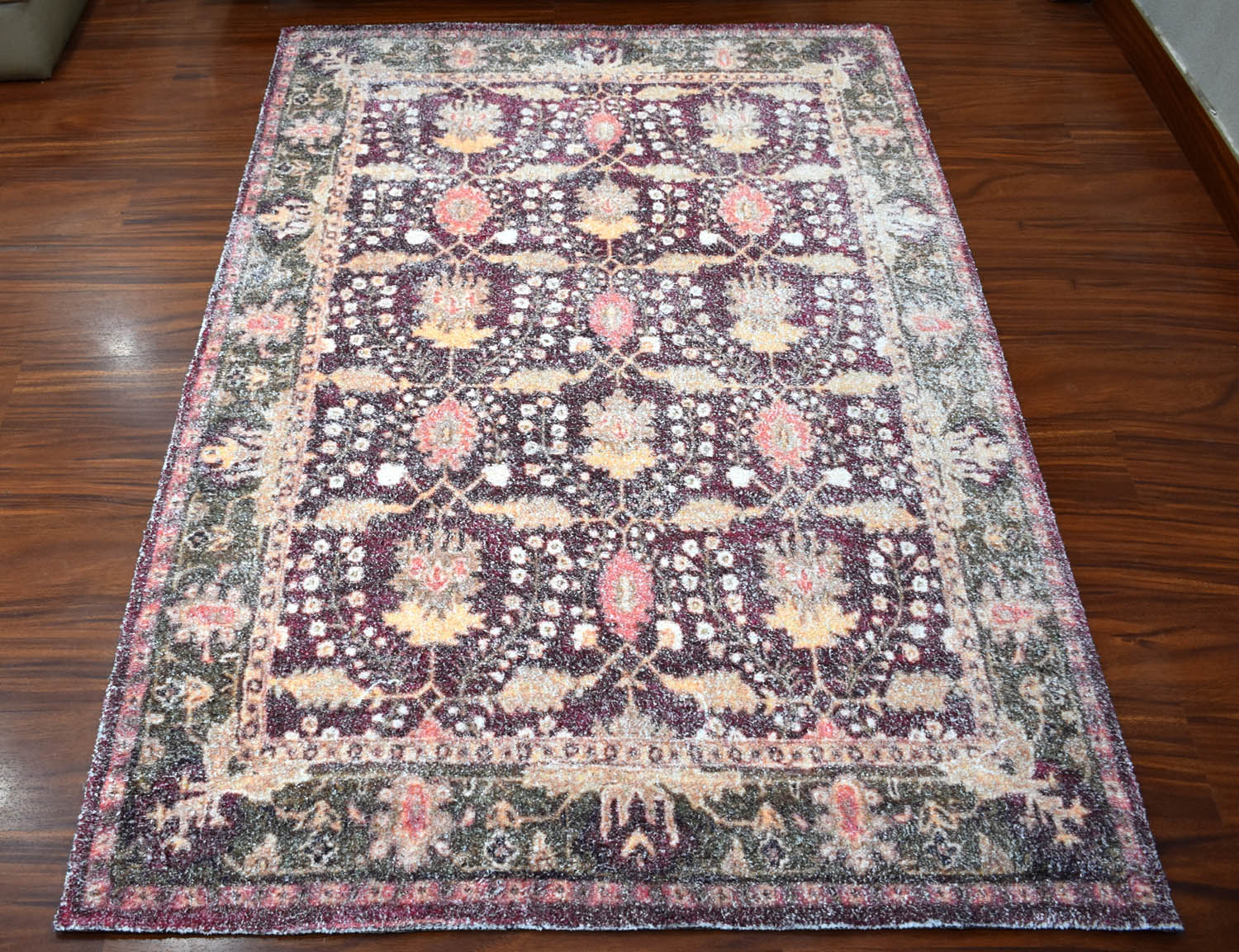 Multi Size Purple Brown Beige Color Hand Woven All-Over Polyester Traditional Oriental Rug