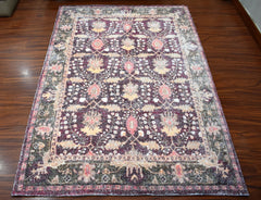 Multi Size Purple Brown Beige Color Hand Woven All-Over Polyester Traditional Oriental Rug