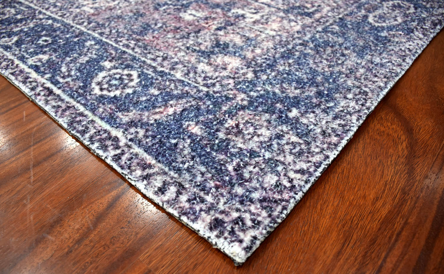 Multi Size Blue Ivory Aubergine Color Hand Woven All-Over Polyester Traditional Oriental Rug