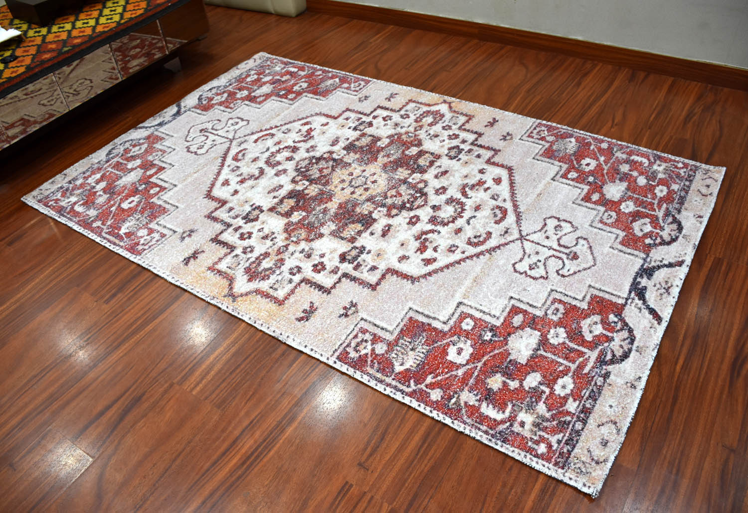 Multi Size Beige Taupe Burnt Orange Color Hand Woven All-Over Polyester Traditional Oriental Rug