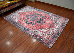 Multi Size Rust Ivory Black Color Hand Woven All-Over Polyester Traditional Oriental Rug