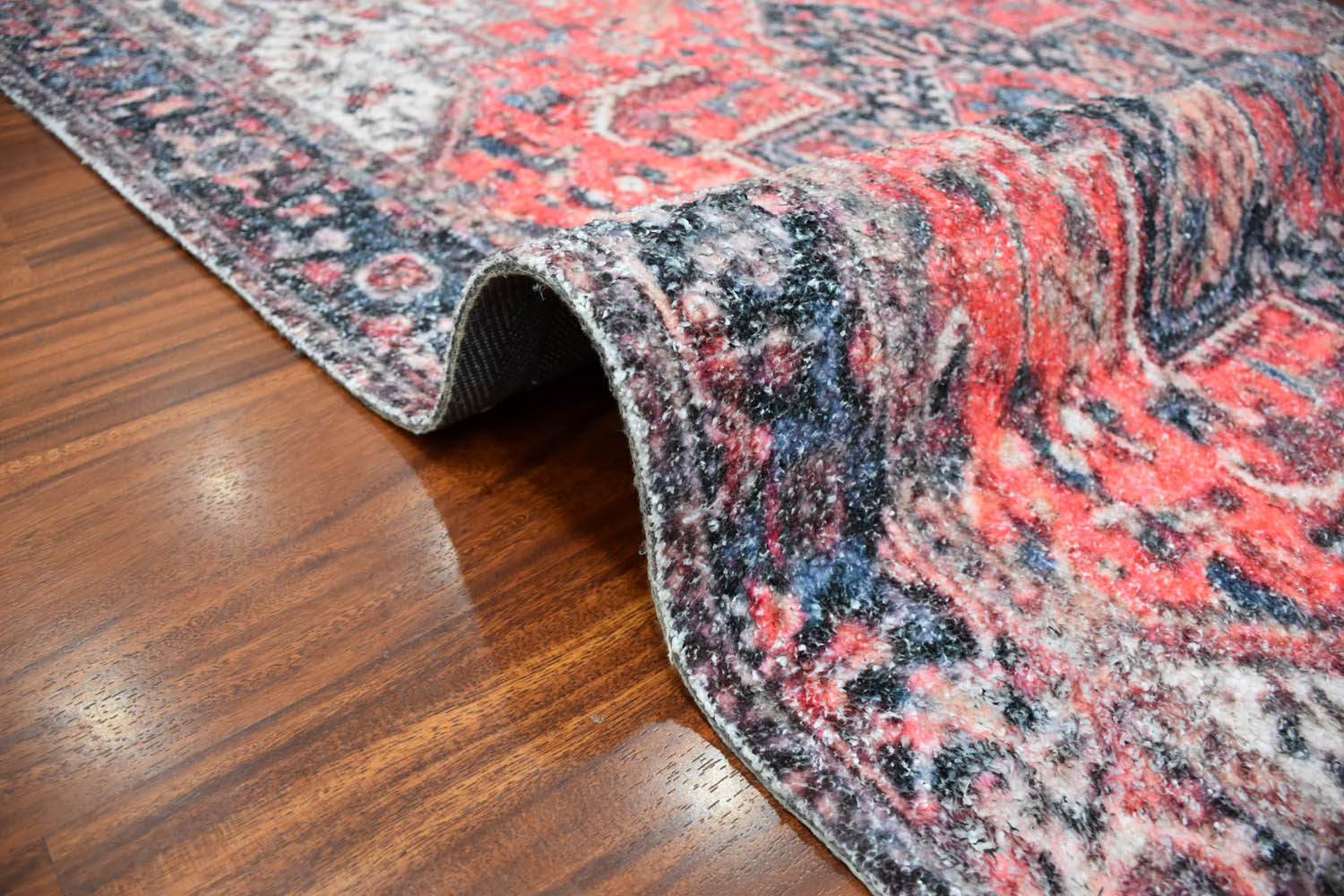 Multi Size Rust Ivory Black Color Hand Woven All-Over Polyester Traditional Oriental Rug