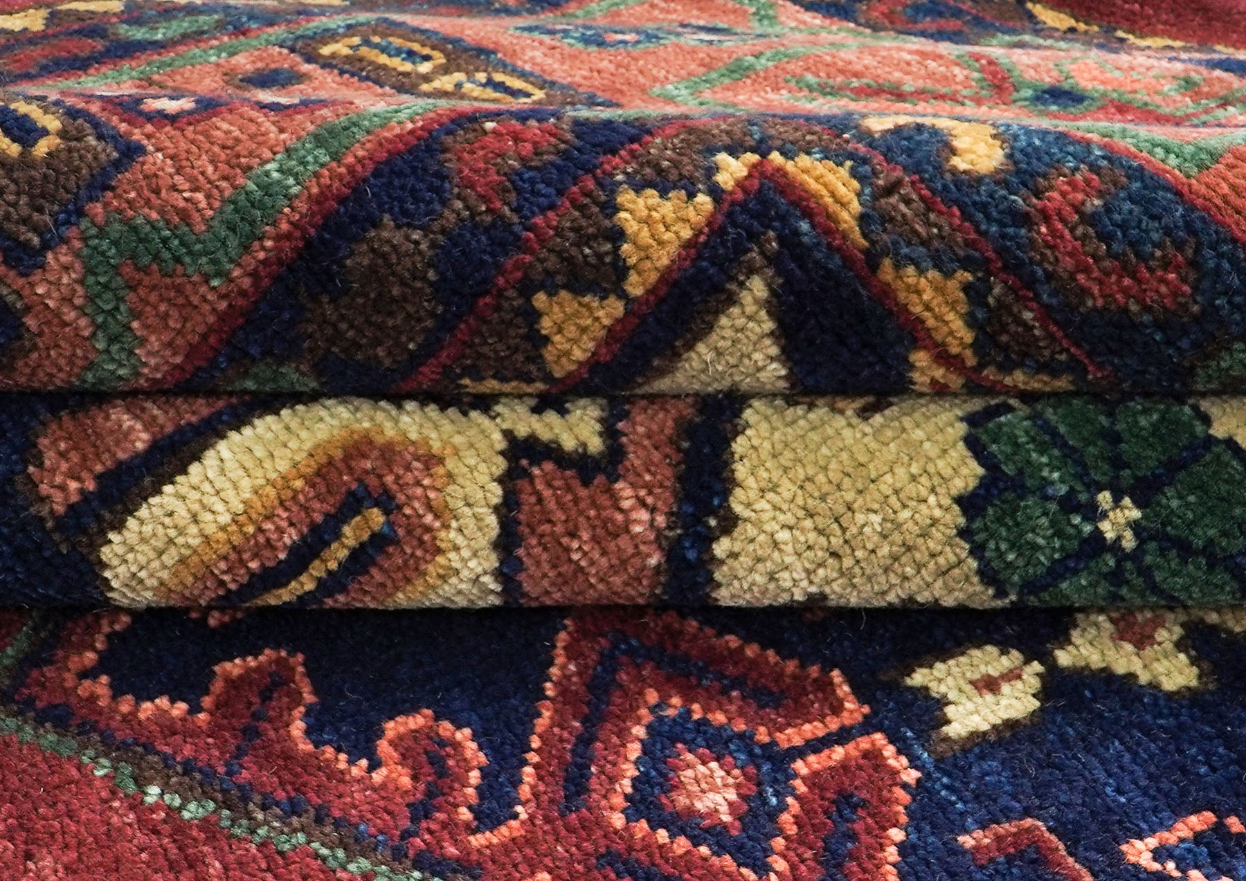 12x15 Navy, Rust, Rose Color Hand Knotted Oushak Wool Tribal Oriental Rug