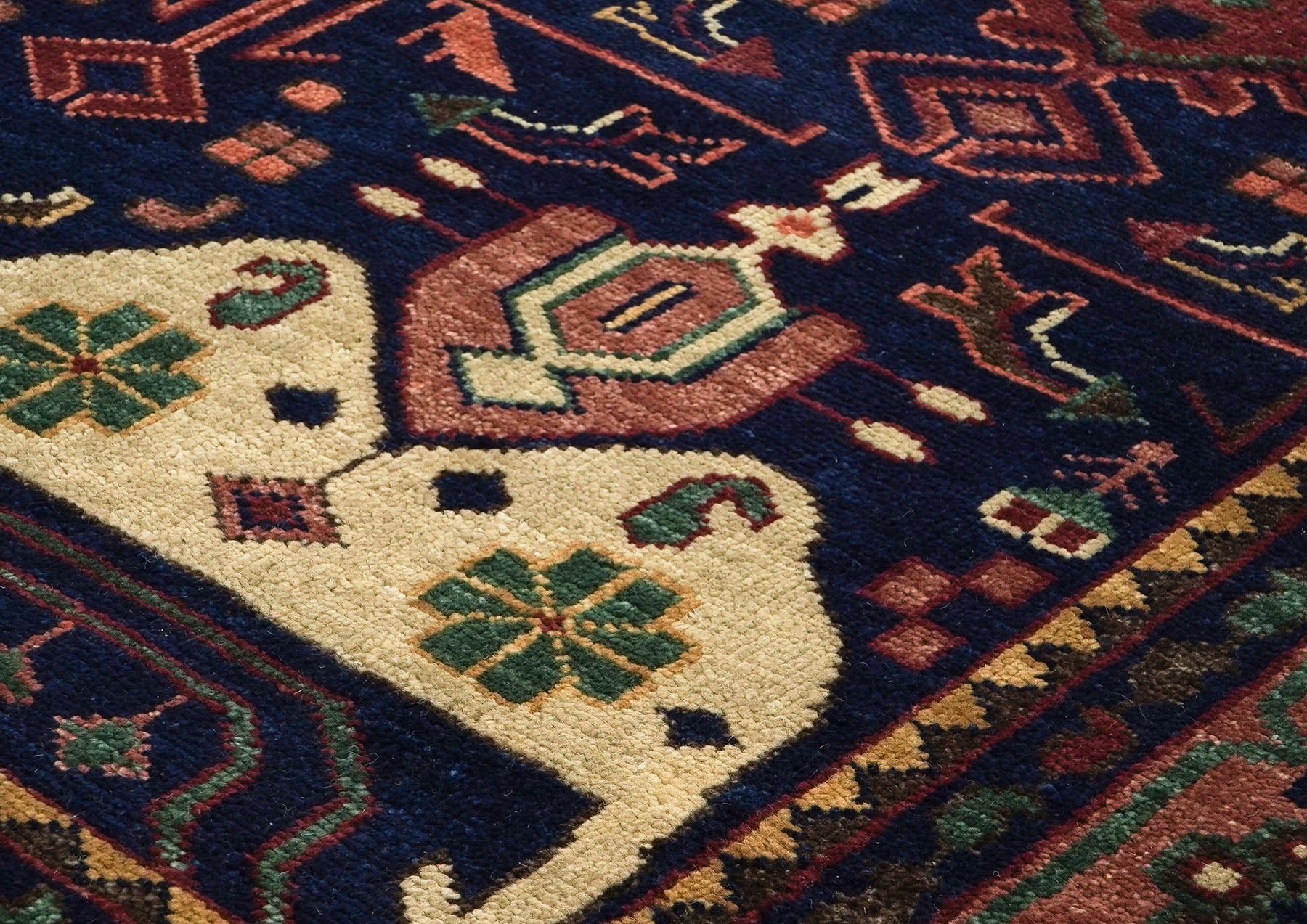 12x15 Navy, Rust, Rose Color Hand Knotted Oushak Wool Tribal Oriental Rug