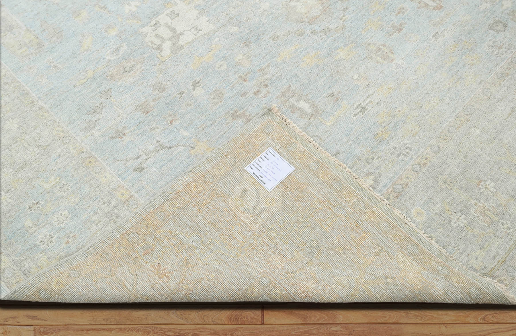 Multi Size Slate Gray Beige Color Hand Knotted Oushak 100% Wool Traditional Oriental Rug