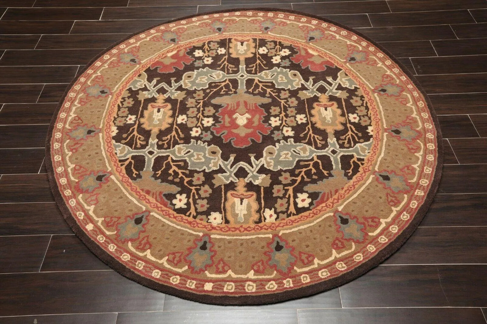 Multi Color Multi Size Hand Tufted Hand Made 100% Wool William Morris Arts & Crafts Oriental Area Rug Rusty Red,Sage Color