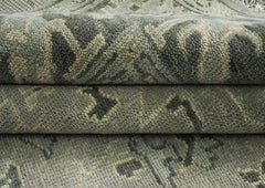 9x12 Gray, Taupe, Beige Color Hand Knotted Oushak Wool Transitional Oriental Rug