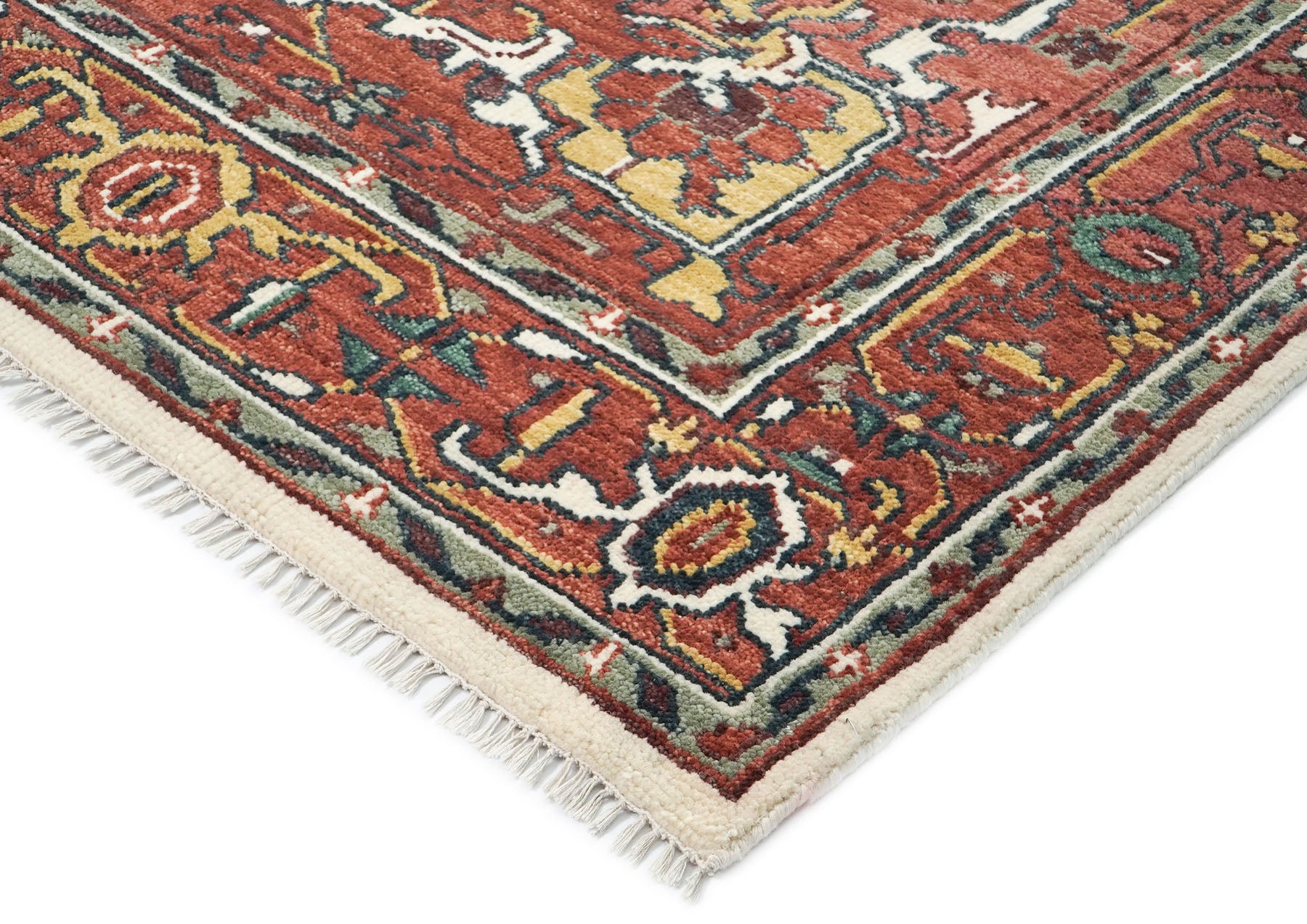 9x12 Rose, Rust, Ivory Color Hand Knotted Oushak Wool  Oriental Rug