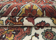 9x12 Rose, Rust, Ivory Color Hand Knotted Oushak Wool  Oriental Rug