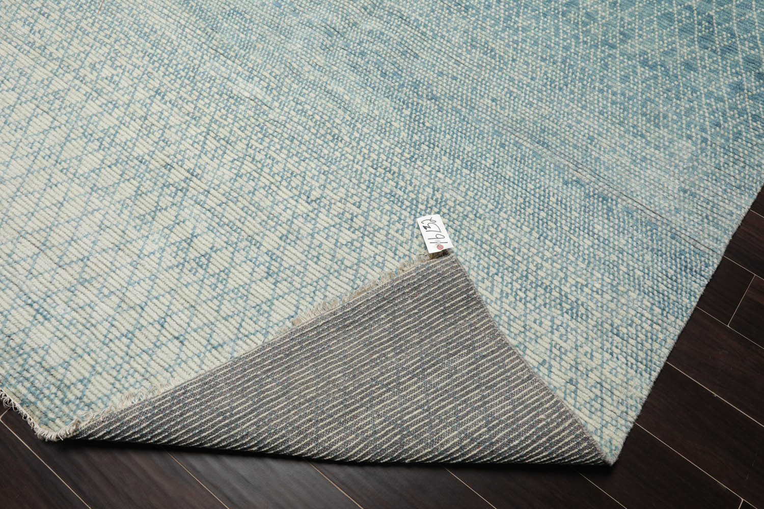 9x12 Aqua, Beige, Color Hand Knotted Grass 100% Wool Modern Oriental Rug