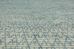 9x12 Aqua, Beige, Color Hand Knotted Grass 100% Wool Modern Oriental Rug